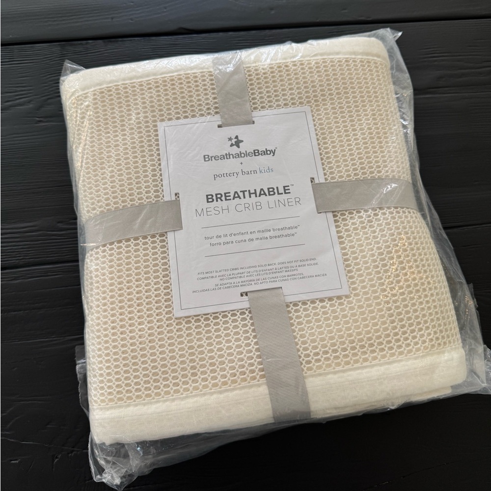 BreathableBaby® for Pottery Barn Baby Linen Mesh Liner NWT Ivory